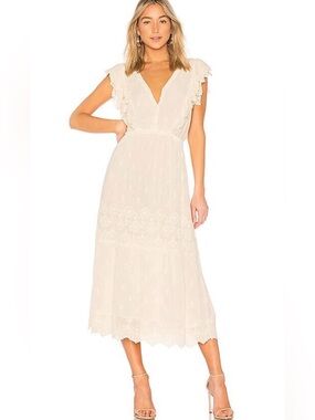 avin cotton embroidered midi dress Ava Cotton Midi Dress-Green Broderie